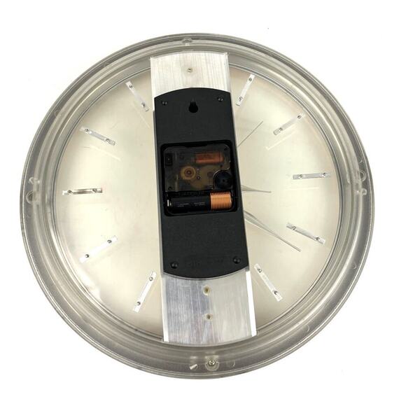 VTG Sunbeam Quartz Battery Movement Clear Gold Wall Clock Tested 1990s - Picture 8 of 9